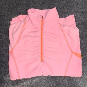semi-fitted athletic pink champion running jacket!!